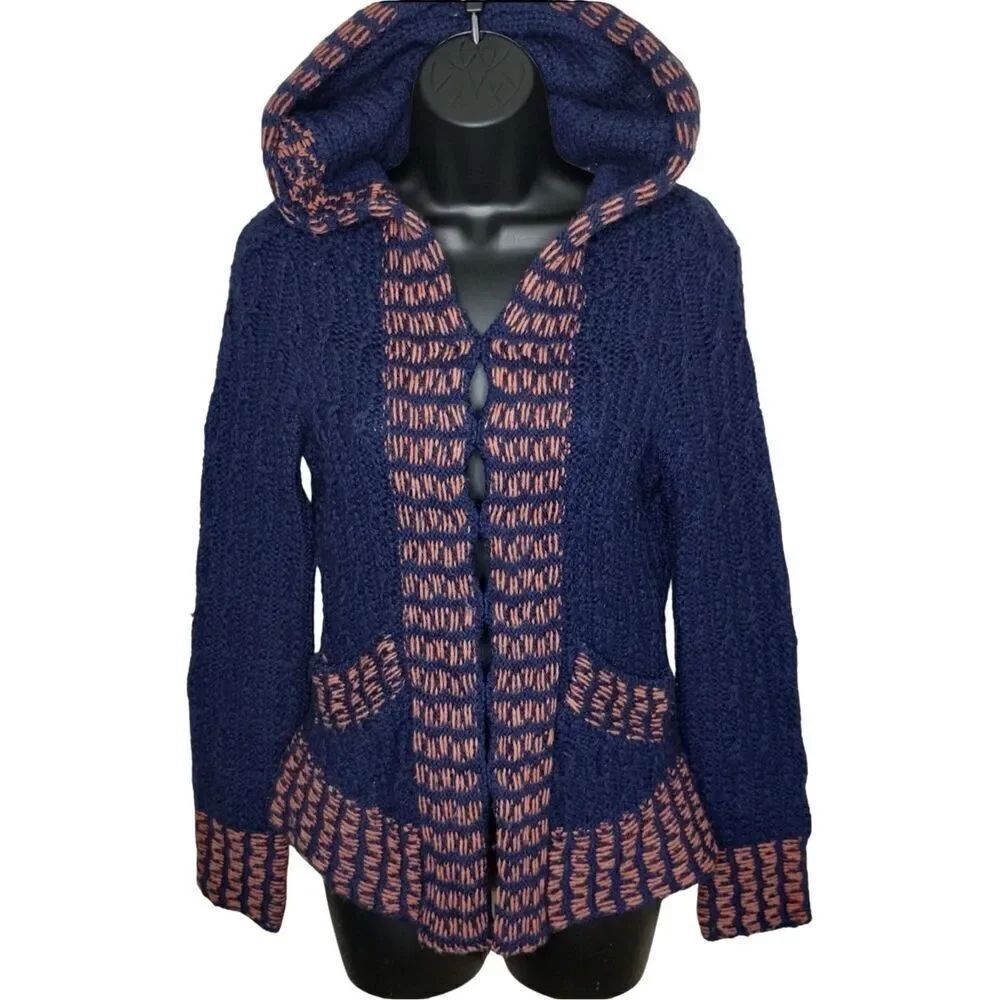 Anthropologie Sleeping On Snow Wool Blend Hooded Sweater size XS